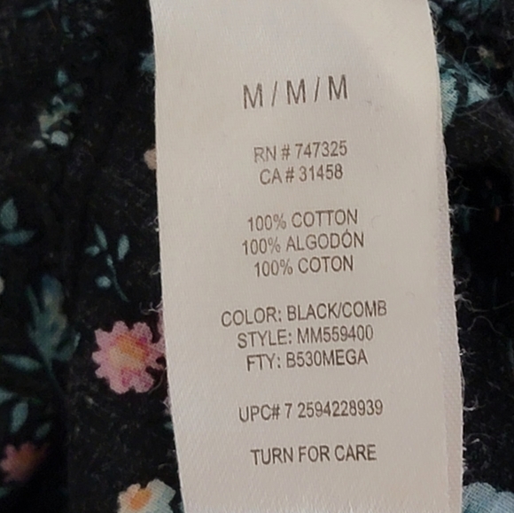 Miley Cyrus & Max Azria button down flora v neck top size medium - Picture 5 of 6